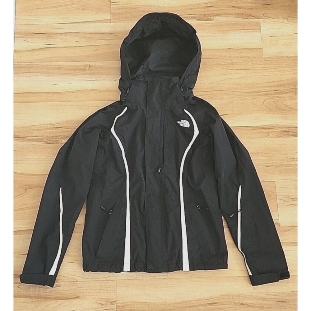 The North Face Jacket Women's XS Black White HyVent Hooded Jacket Coat - Picture 1 of 16